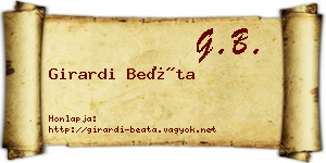 Girardi Beáta névjegykártya